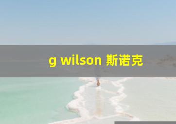 g wilson 斯诺克